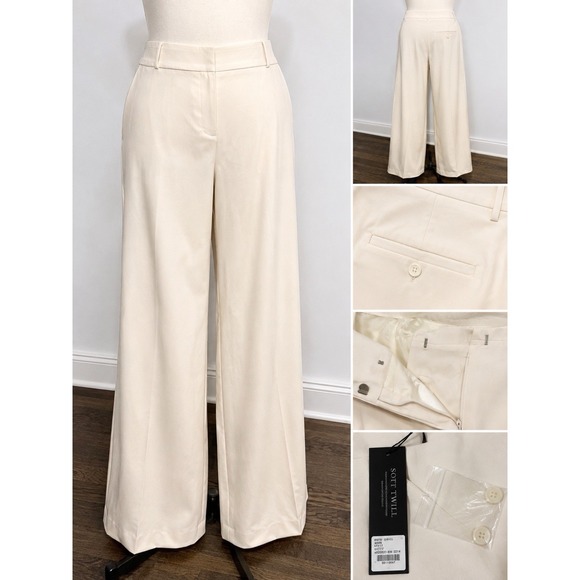 Lane Bryant Pants - Lane Bryant Curvy Wide Leg Trouser Pants Women's Size 20 Ivory Cream NWT Stretch